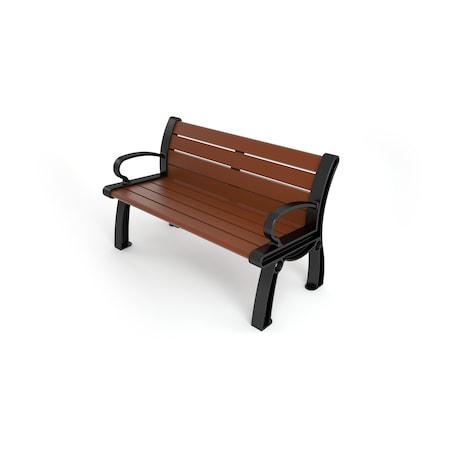 Frog Furnishings Brown 4' Heritage Bench with Black Frame PB 4BROBFHER